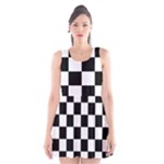 Chess Board Background Design Scoop Neck Skater Dress