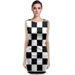 Chess Board Background Design Classic Sleeveless Midi Dress