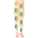 Smile Cloud Rainbow Pattern Yellow Kids  Classic Winter Leggings