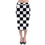 Chess Board Background Design Midi Pencil Skirt
