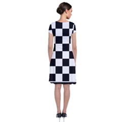 Short Sleeve Front Wrap Dress 