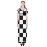 Chess Board Background Design Short Sleeve Maxi Dress