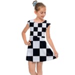 Chess Board Background Design Kids  Cap Sleeve Dress