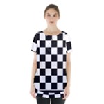 Chess Board Background Design Skirt Hem Sports Top
