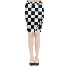 Chess Board Background Design Midi Wrap Pencil Skirt from ArtsNow.com