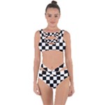 Chess Board Background Design Bandaged Up Bikini Set 
