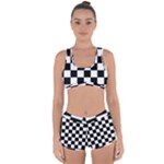 Chess Board Background Design Racerback Boyleg Bikini Set