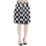 Chess Board Background Design Pleated Skirt