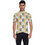 Smile Cloud Rainbow Pattern Yellow Men s Short Sleeve Cycling Jersey