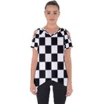 Chess Board Background Design Cut Out Side Drop T-Shirt