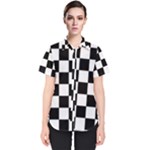 Chess Board Background Design Women s Short Sleeve Shirt