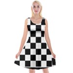 Chess Board Background Design Reversible Velvet Sleeveless Dress