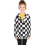 Chess Board Background Design Kids  Double Breasted Button Coat