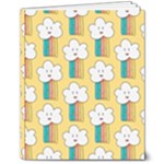 Smile Cloud Rainbow Pattern Yellow 8  x 10  Hardcover Notebook
