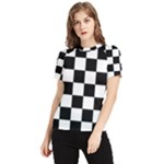 Chess Board Background Design Women s Short Sleeve Rash Guard
