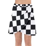 Chess Board Background Design Wrap Front Skirt