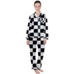 Chess Board Background Design Women s Long Sleeve Satin Pajamas Set	