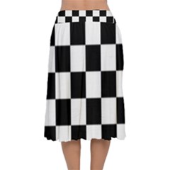 Velvet Flared Midi Skirt 