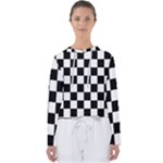 Chess Board Background Design Women s Slouchy Sweat