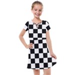 Chess Board Background Design Kids  Cross Web Dress