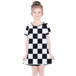 Chess Board Background Design Kids  Simple Cotton Dress