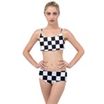 Chess Board Background Design Layered Top Bikini Set