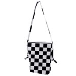 Chess Board Background Design Folding Shoulder Bag