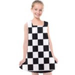 Chess Board Background Design Kids  Cross Back Dress