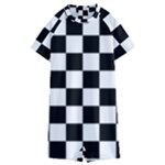 Chess Board Background Design Kids  Boyleg Half Suit Swimwear
