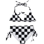 Chess Board Background Design Kids  Classic Bikini Set