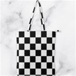 Chess Board Background Design Double Zip Up Tote Bag