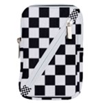 Chess Board Background Design Belt Pouch Bag (Large)
