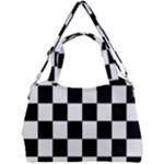 Chess Board Background Design Double Compartment Shoulder Bag