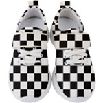 Chess Board Background Design Kids  Velcro Strap Shoes