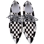 Chess Board Background Design Pointed Oxford Shoes