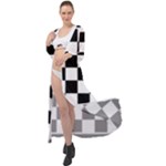 Chess Board Background Design Maxi Chiffon Beach Wrap