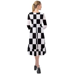 Ruffle End Midi Chiffon Dress 