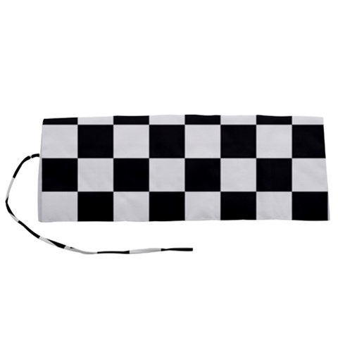 Chess Board Background Design Roll Up Canvas Pencil Holder (S) from ArtsNow.com