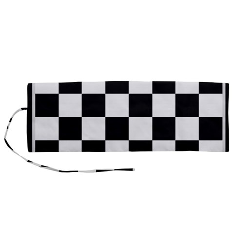 Chess Board Background Design Roll Up Canvas Pencil Holder (M) from ArtsNow.com