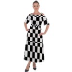Chess Board Background Design Shoulder Straps Boho Maxi Dress 
