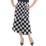 Chess Board Background Design Midi Mermaid Skirt