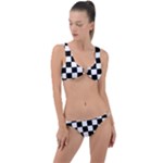 Chess Board Background Design Ring Detail Crop Bikini Set