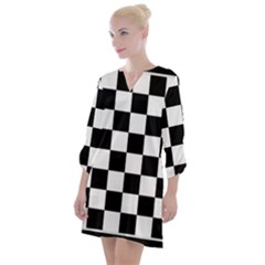 Open Neck Shift Dress 