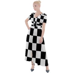 Button Up Short Sleeve Maxi Dress 