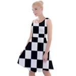 Chess Board Background Design Knee Length Skater Dress