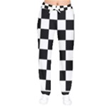 Chess Board Background Design Women Velvet Drawstring Pants