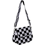 Chess Board Background Design Saddle Handbag