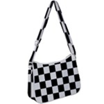 Chess Board Background Design Zip Up Shoulder Bag