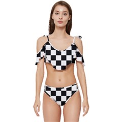 Ruffle Edge Tie Up Bikini Set	 