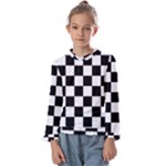 Chess Board Background Design Kids  Frill Detail T-Shirt